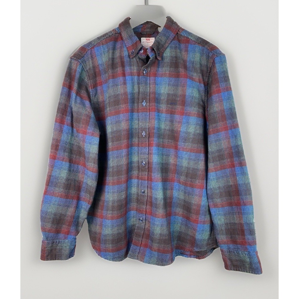 Levi's Men's L Relaxed Fit Multicolor Plaid Long Sleeve Flannel Button Up Shirt